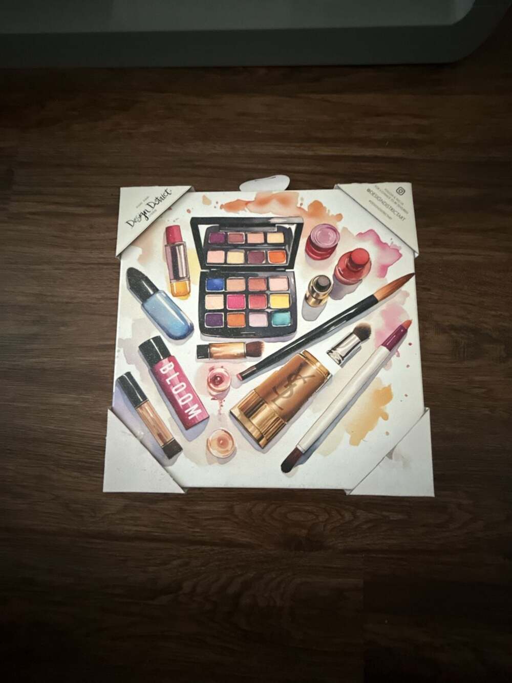 Design District Watercolor Makeup Essentials Canvas Wall Art